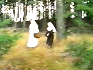 Messy nuns sharing dick outdoor