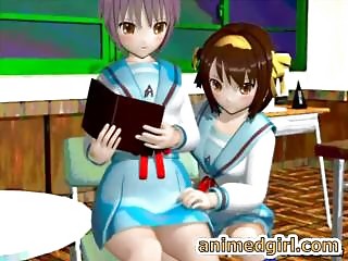 3D shemale anime coed oralsex and hard fucked in the classroom