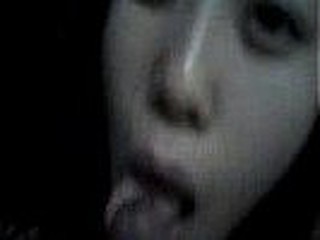 Grainy but very lifelike leaked private video of a Korean GF blowing a firm cock kneeling in an unlit room and occasionally checking out her lovers face for signs of pleasure.